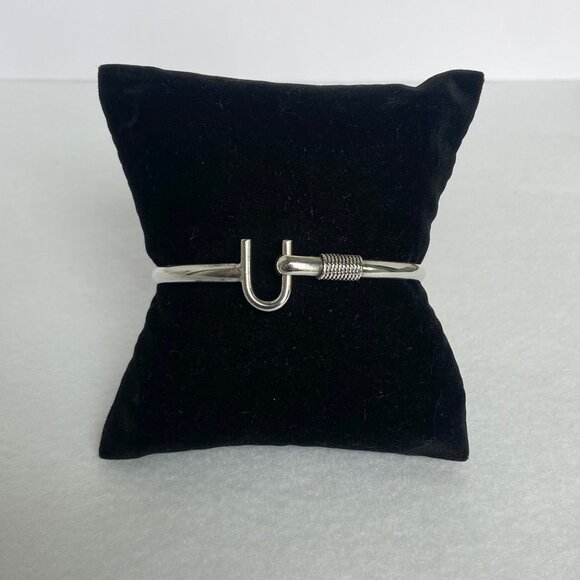 VTG Sterling Silver 925 St. Croix Twisted Rope U Hook Oval Bangle Bracelet 7.25" - Picture 5 of 16